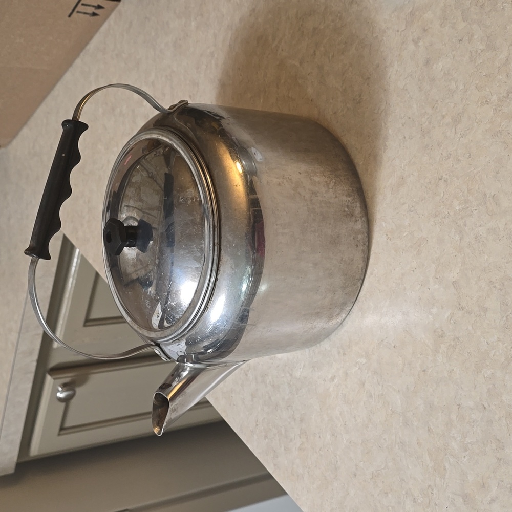 Vintage Stainless Steel Tea Pot